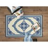 Deerlux Transitional Living Room Area Rug with Nonslip Backing, Blue Medallion Pattern, 4 x 6 ft Small QI003642.S